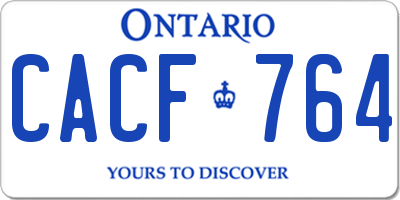 ON license plate CACF764