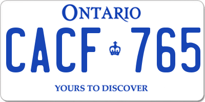 ON license plate CACF765