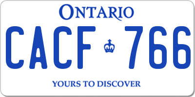 ON license plate CACF766