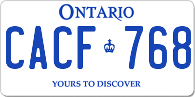 ON license plate CACF768