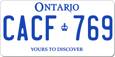 ON license plate CACF769