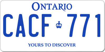 ON license plate CACF771