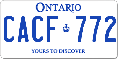 ON license plate CACF772