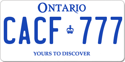 ON license plate CACF777