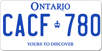 ON license plate CACF780