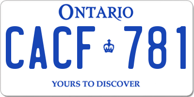 ON license plate CACF781