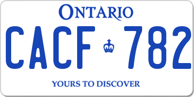 ON license plate CACF782