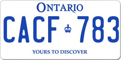 ON license plate CACF783