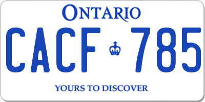 ON license plate CACF785