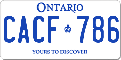 ON license plate CACF786