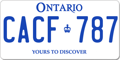 ON license plate CACF787