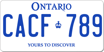 ON license plate CACF789