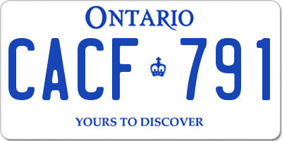 ON license plate CACF791