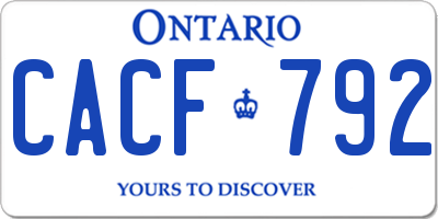 ON license plate CACF792