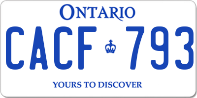 ON license plate CACF793