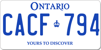 ON license plate CACF794