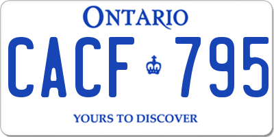 ON license plate CACF795