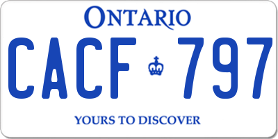 ON license plate CACF797