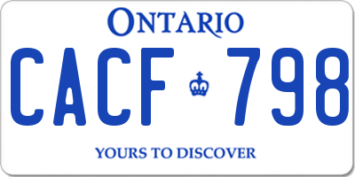 ON license plate CACF798