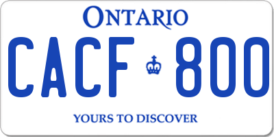 ON license plate CACF800