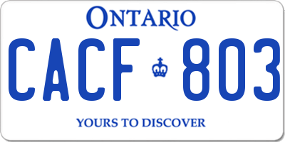 ON license plate CACF803