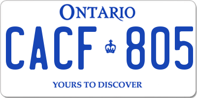 ON license plate CACF805