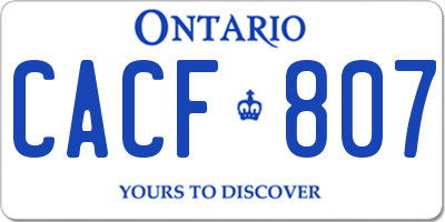 ON license plate CACF807