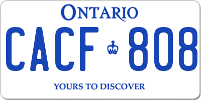 ON license plate CACF808