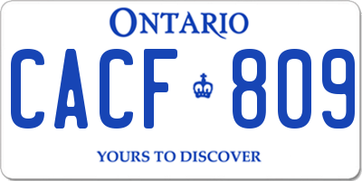 ON license plate CACF809