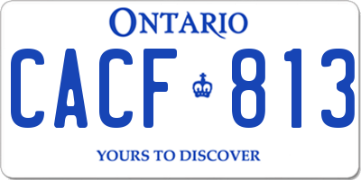 ON license plate CACF813