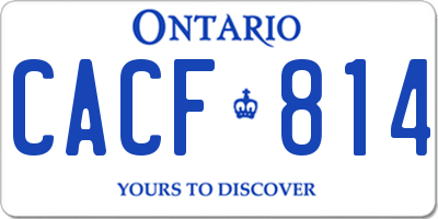 ON license plate CACF814