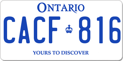 ON license plate CACF816