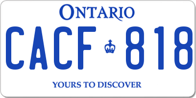 ON license plate CACF818