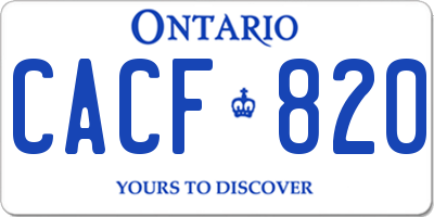 ON license plate CACF820