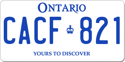 ON license plate CACF821