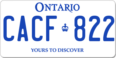 ON license plate CACF822