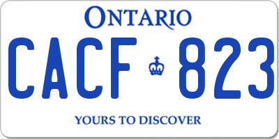 ON license plate CACF823