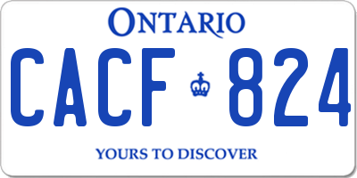 ON license plate CACF824