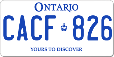 ON license plate CACF826