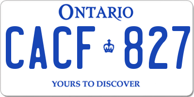 ON license plate CACF827