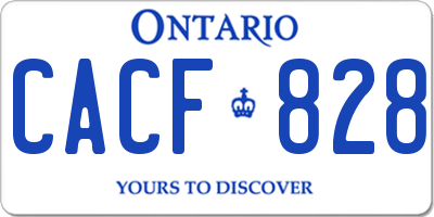 ON license plate CACF828