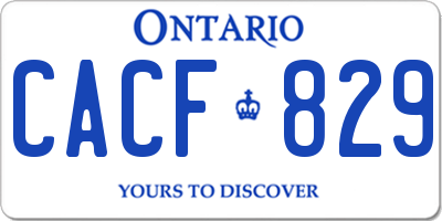 ON license plate CACF829