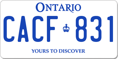 ON license plate CACF831