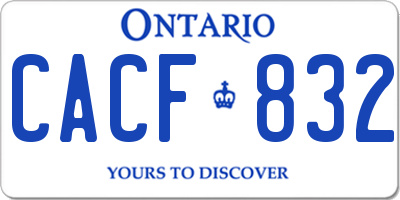 ON license plate CACF832