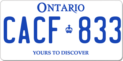 ON license plate CACF833