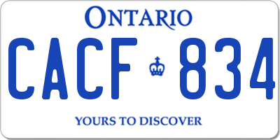 ON license plate CACF834