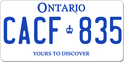 ON license plate CACF835