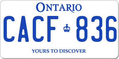 ON license plate CACF836