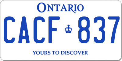 ON license plate CACF837