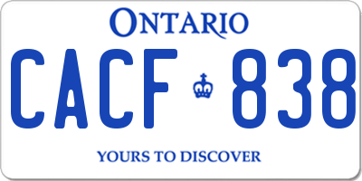 ON license plate CACF838